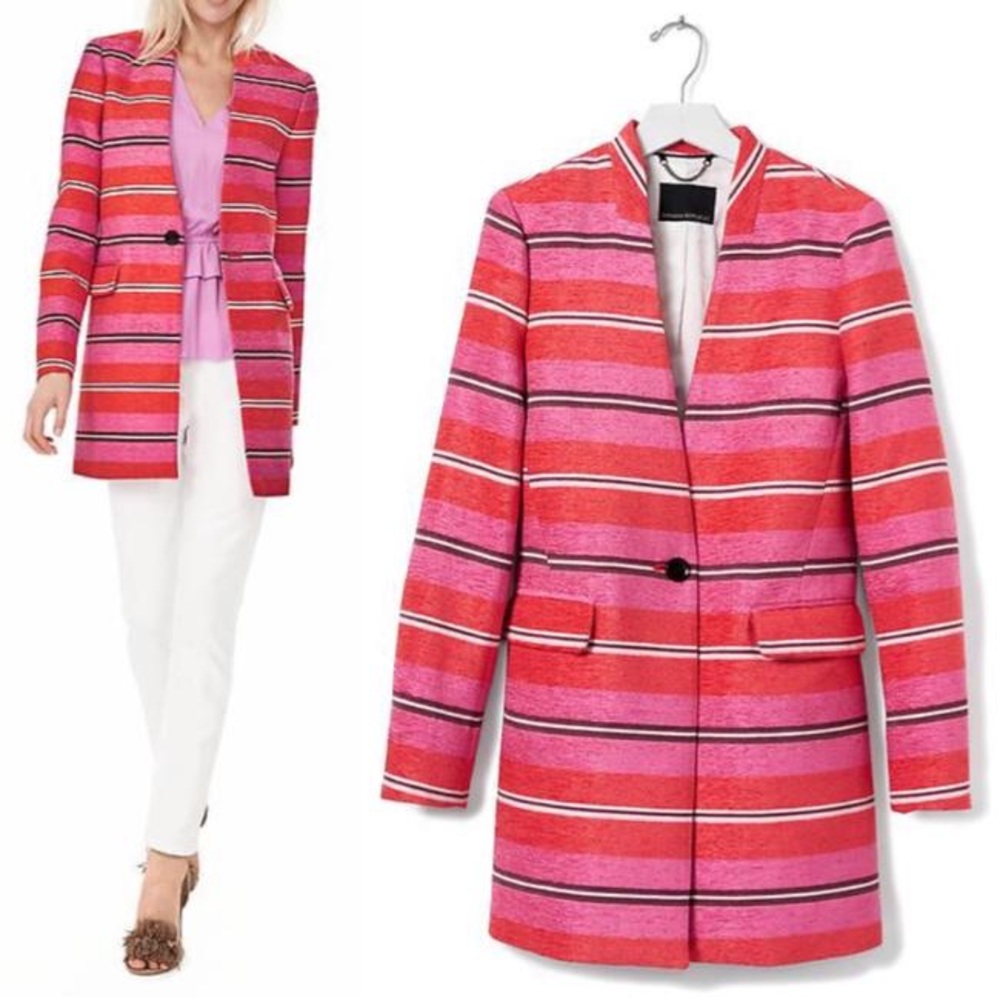 Banana Republic Collarless Long Line Blazer